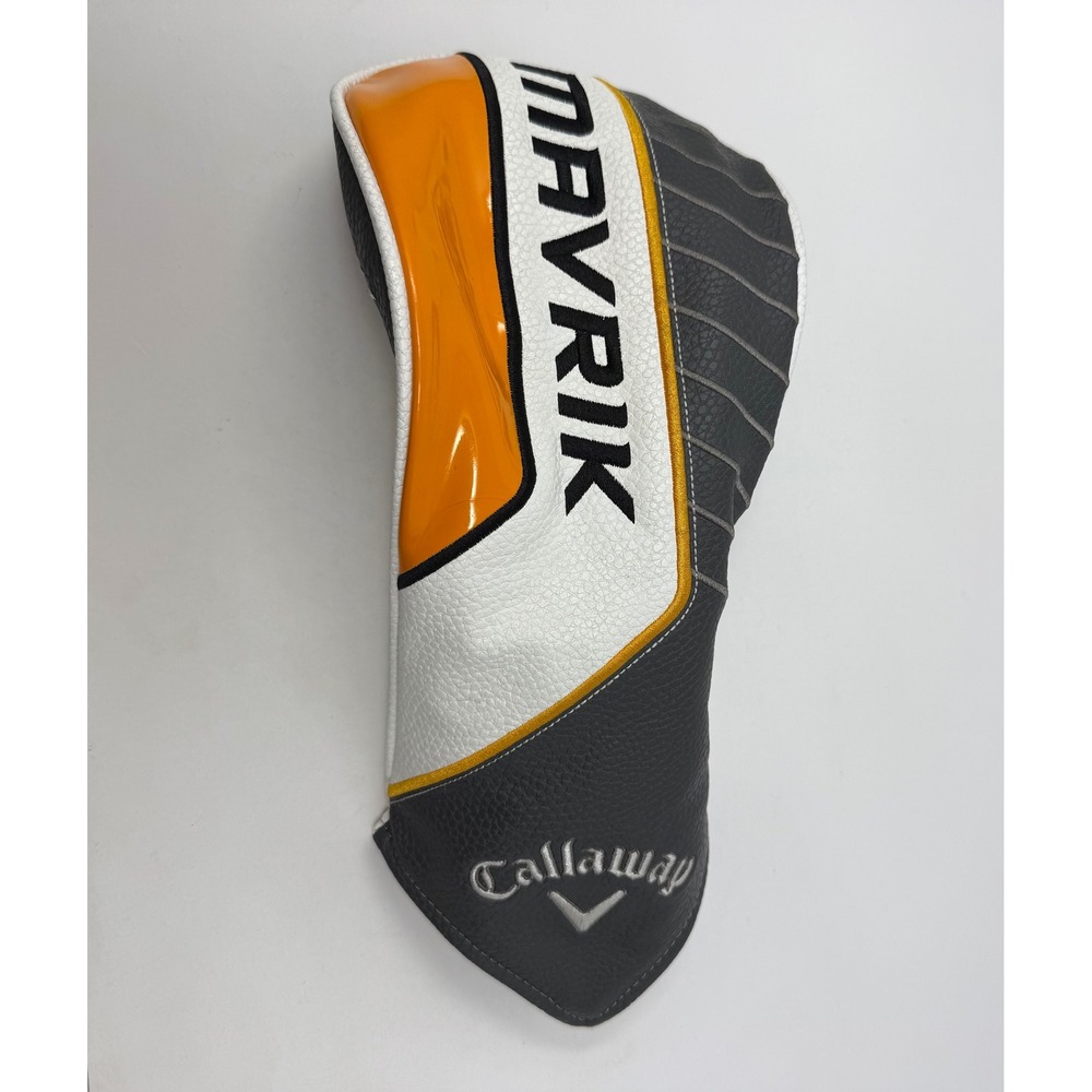 Callaway Mavrik Driver Headcover White Grey Orange Gold Embroidered‎ Golf Cover